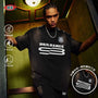 mah-test04:Loose American fashion brand retro three-bar washed distressed short sleeves