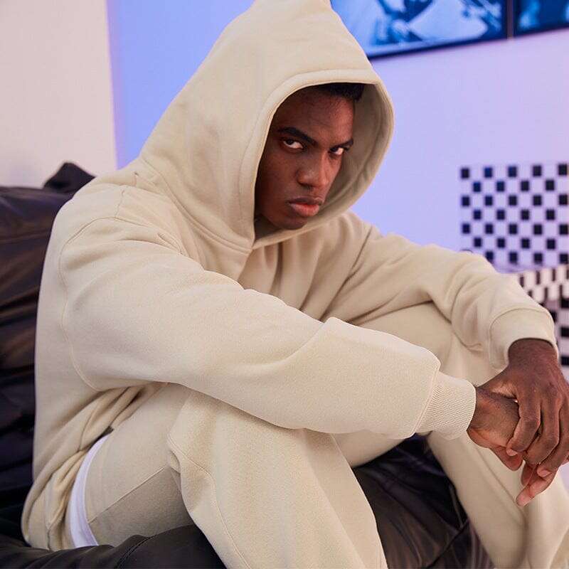 mah-test04:Record Store 01 Heavyweight Oversized Hoodie – Khaki