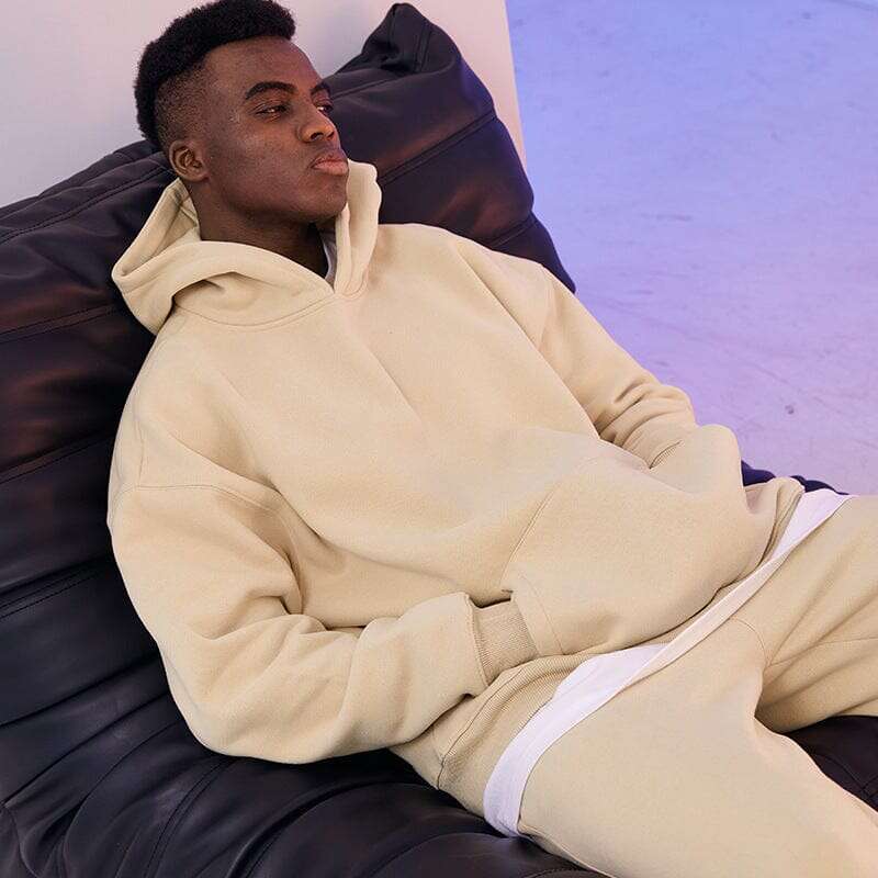 mah-test04:Record Store 01 Heavyweight Oversized Hoodie – Khaki