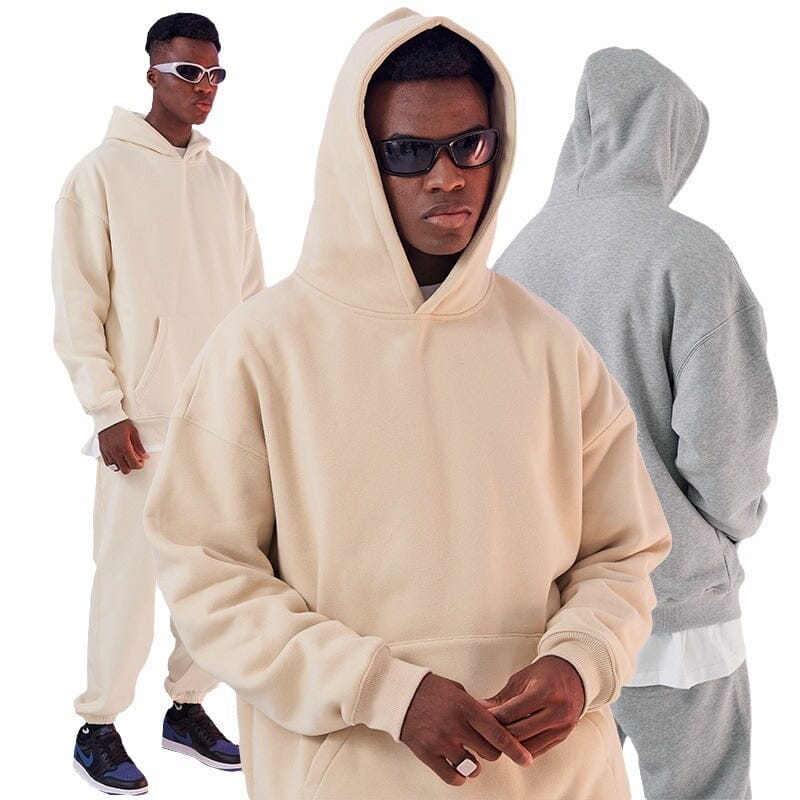 Heavyweight oversize sweatshirts, European and American trendy casual hoodies, custom khaki men's sweatshirts Hoodie Record Store 01 